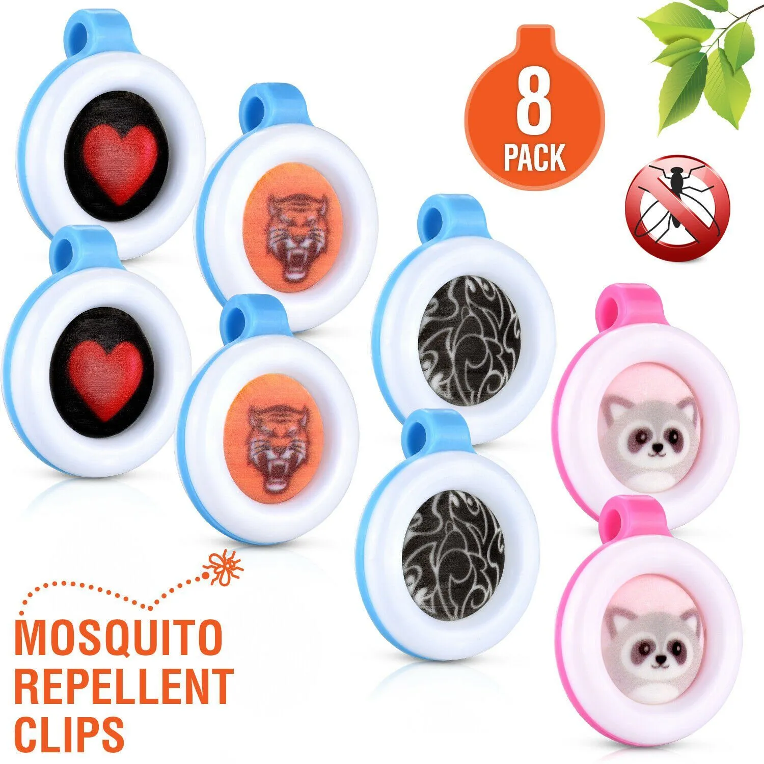 8-Pack: Clip On Mosquito, Bug & Insect Repellent for Indoor or Outdoor