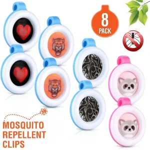 8-Pack: Clip On Mosquito, Bug & Insect Repellent for Indoor or Outdoor