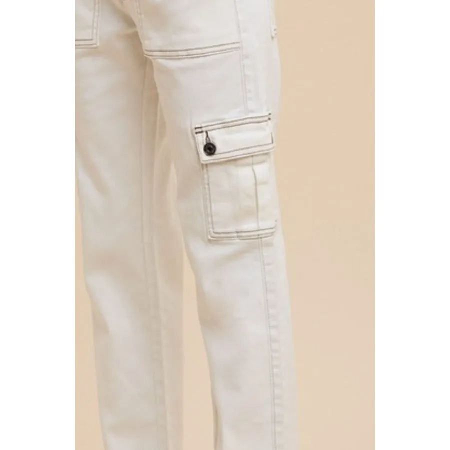 Annie Wear Straight Leg Jeans with Cargo Pockets