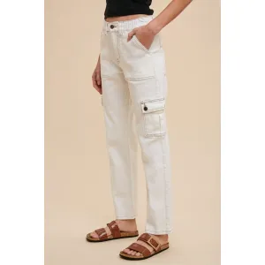 Annie Wear Straight Leg Jeans with Cargo Pockets