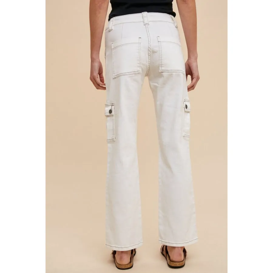 Annie Wear Straight Leg Jeans with Cargo Pockets