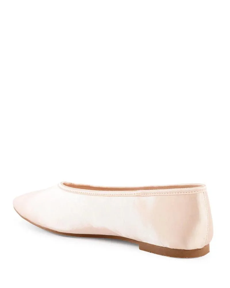 BC Footwear Georgette Satin Flats - Natural - FINAL SALE
