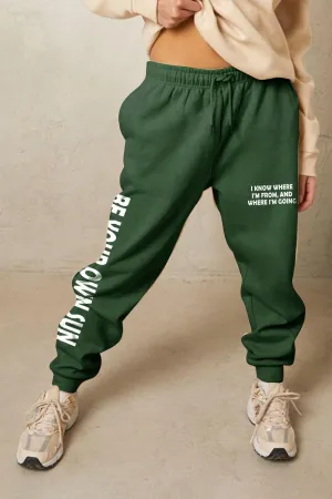 Be your Own Sun Graphic Green Sweatpants