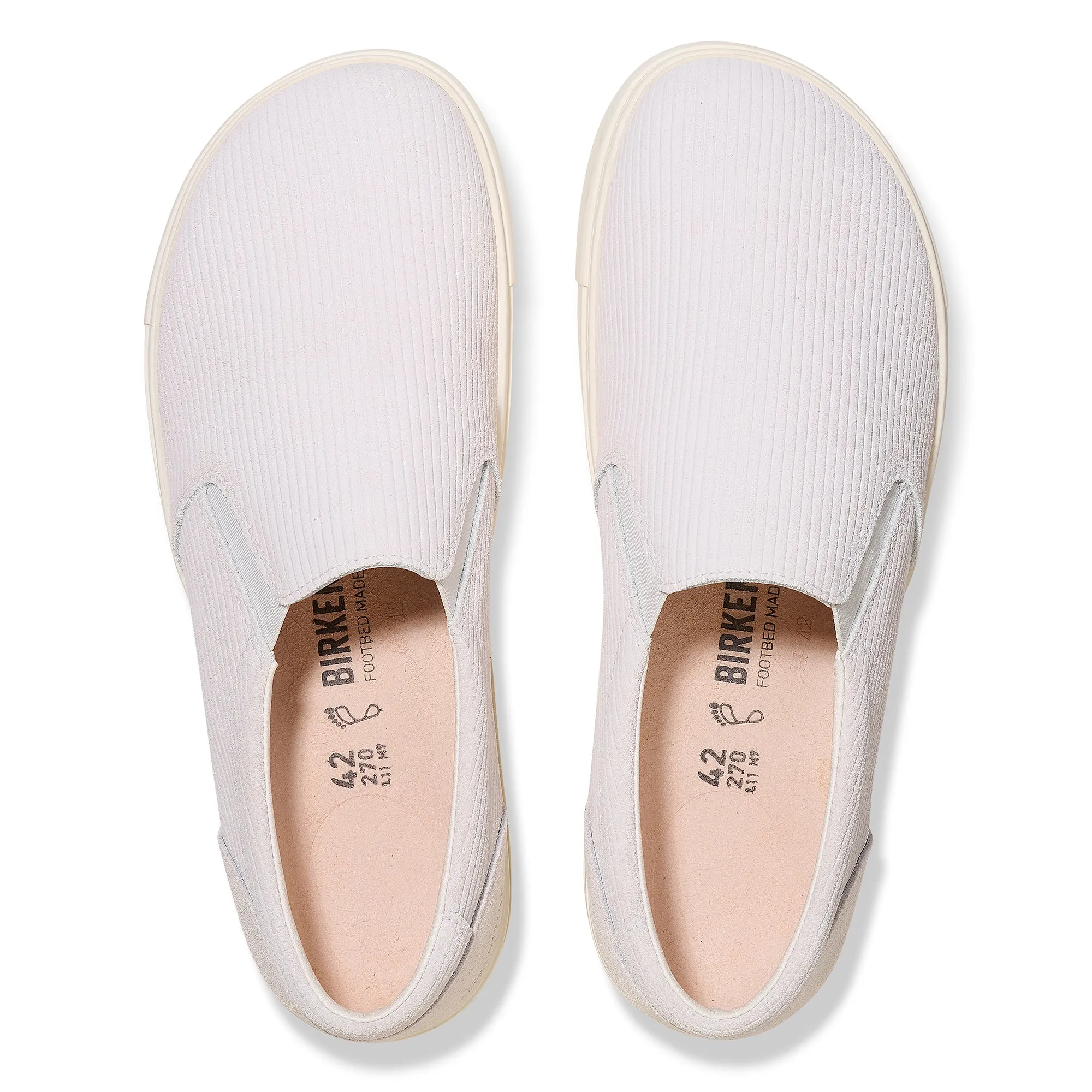 Birkenstock Oswego Narrow Slip On Sneaker (Women) - Corduroy Antique White