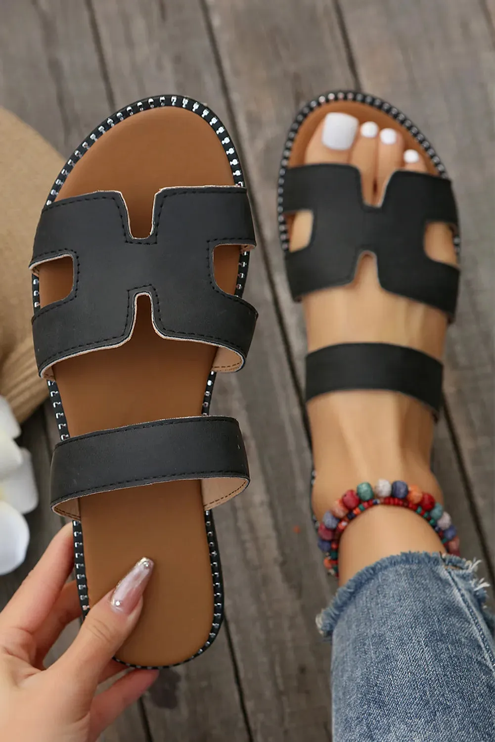 Black Sandals (In-Stock) - Size 6