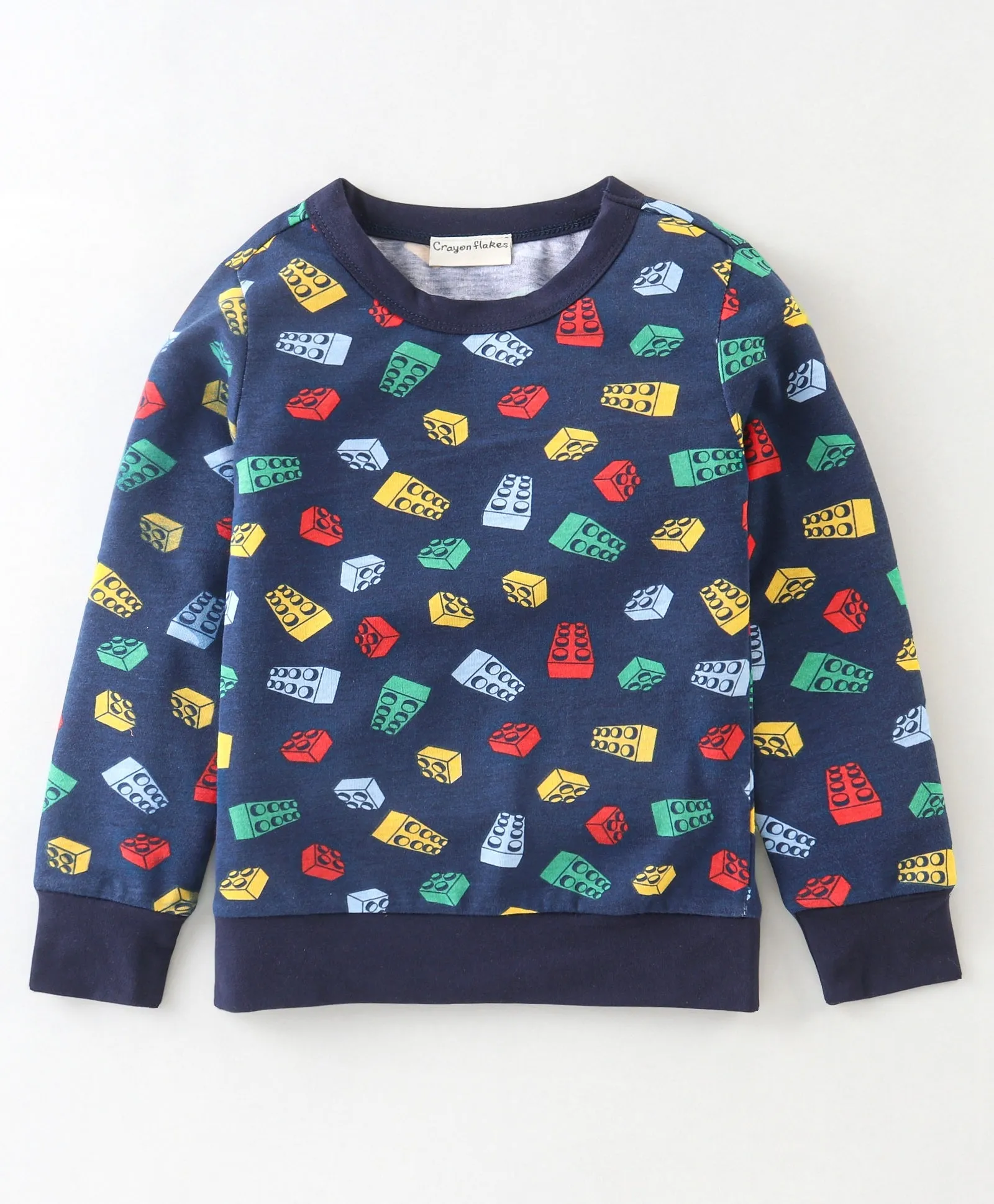Blocks Printed Sweatshirt Jogger Set