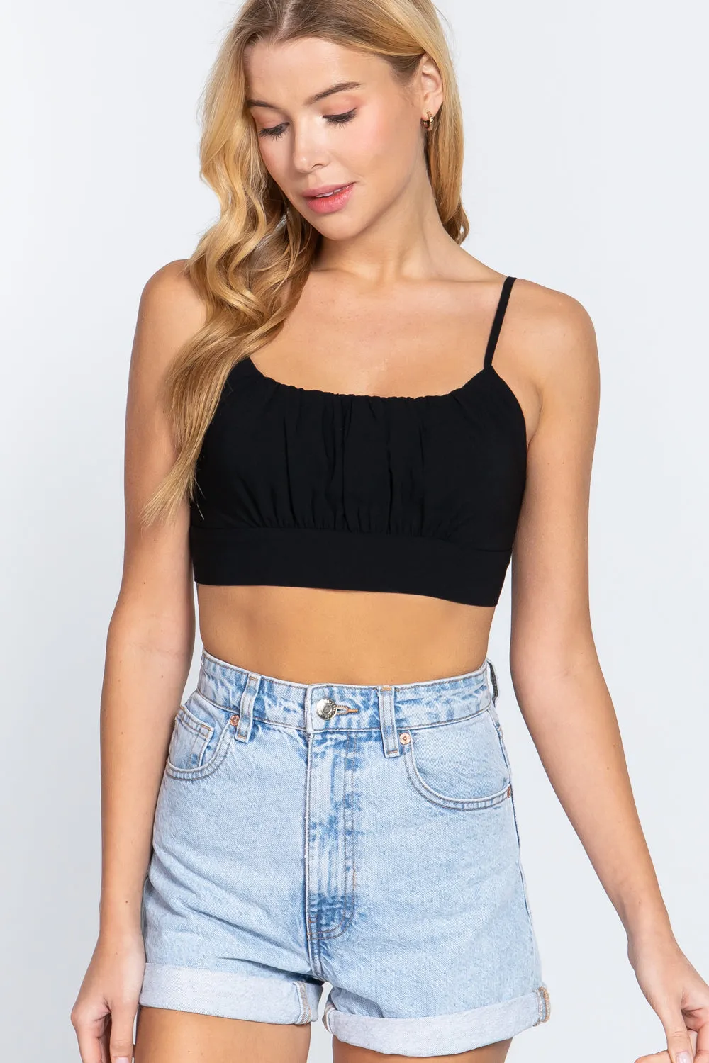Cami Crop Top with Back Bow Tie