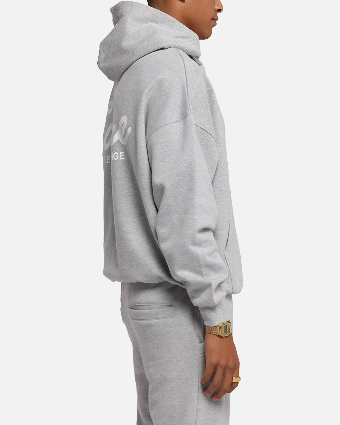 Carre Prestige Script Hoodie Grey Marle