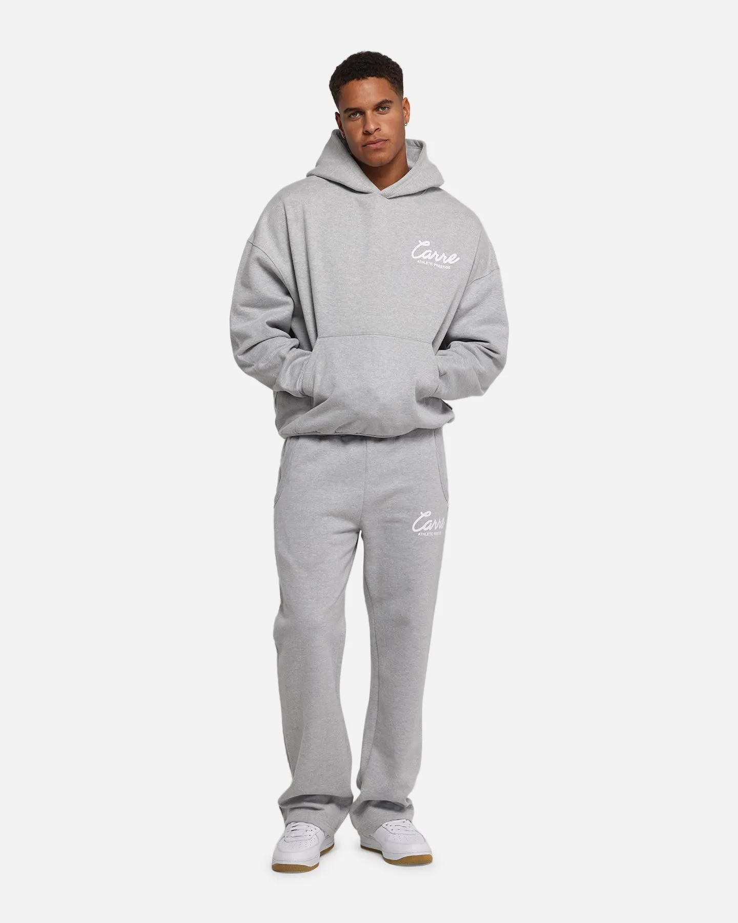 Carre Prestige Script Hoodie Grey Marle