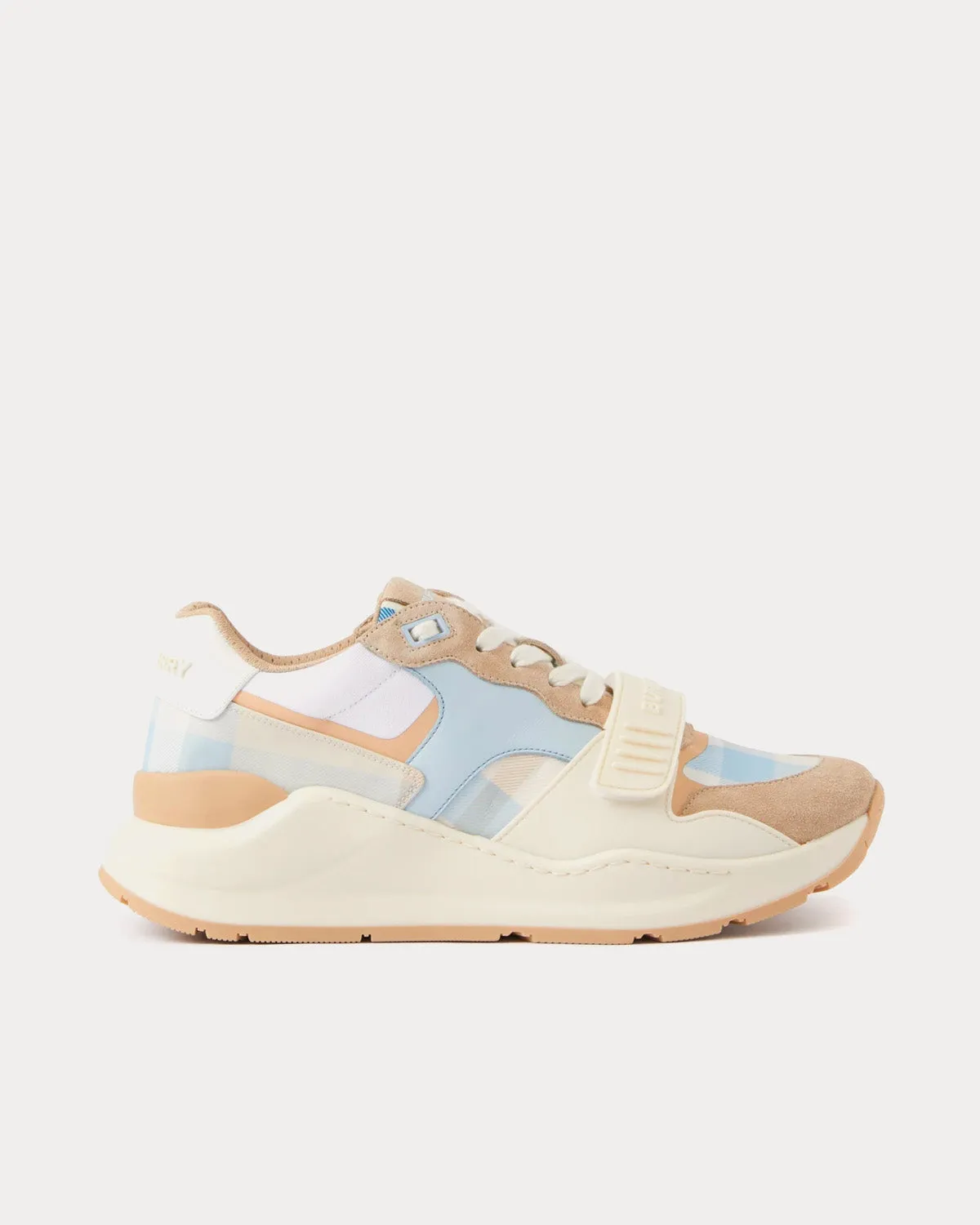Check, Suede & Leather Soft Fawn Low Top Sneakers