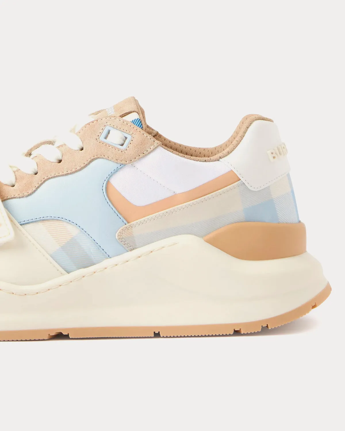 Check, Suede & Leather Soft Fawn Low Top Sneakers