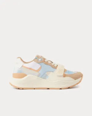 Check, Suede & Leather Soft Fawn Low Top Sneakers