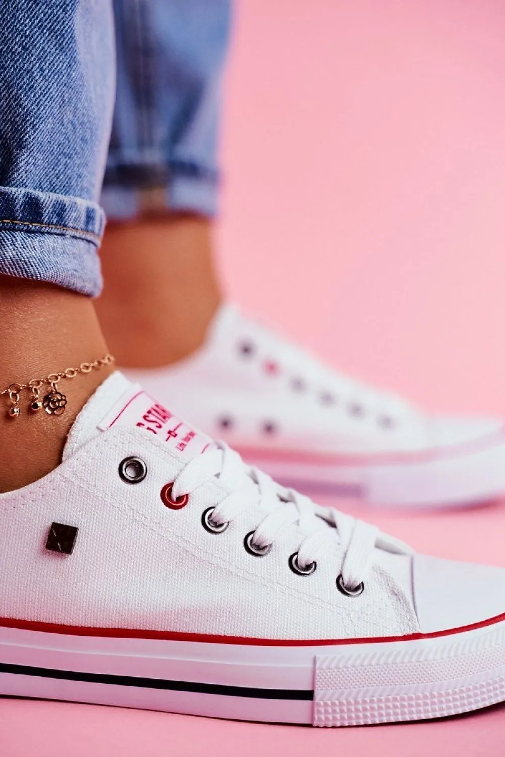 Classic White-Red Step in style Sneakers