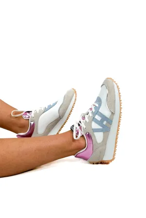 Cosmic Waves Abstract Platform Trainers by VH in Grey