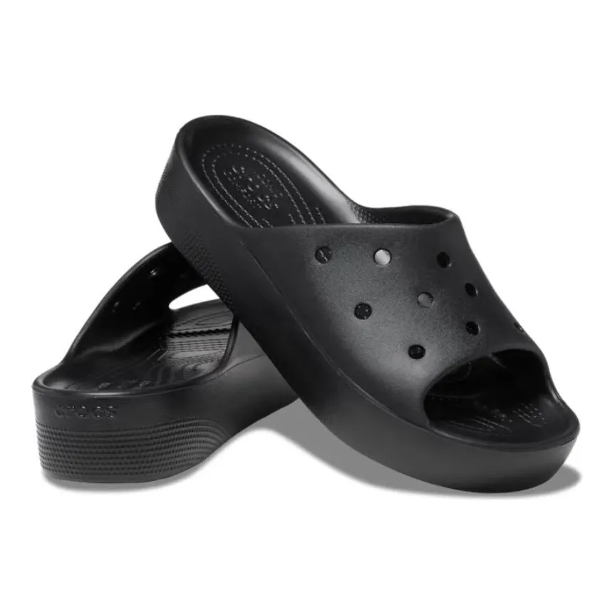 Crocs Womens Slider Classic Platform Slide Black