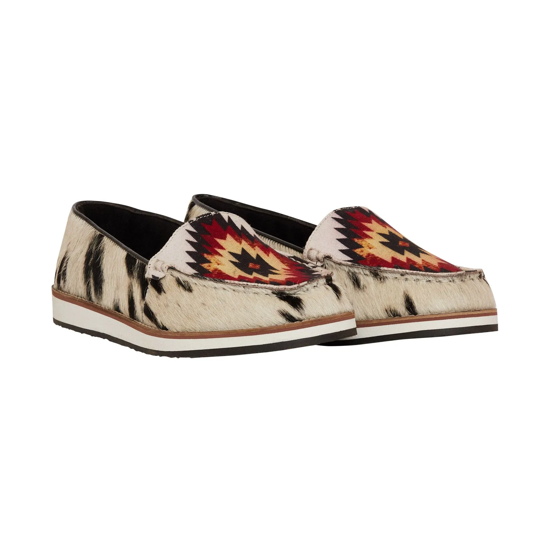 Dakota Aztec Hide on Hair Slip-ons