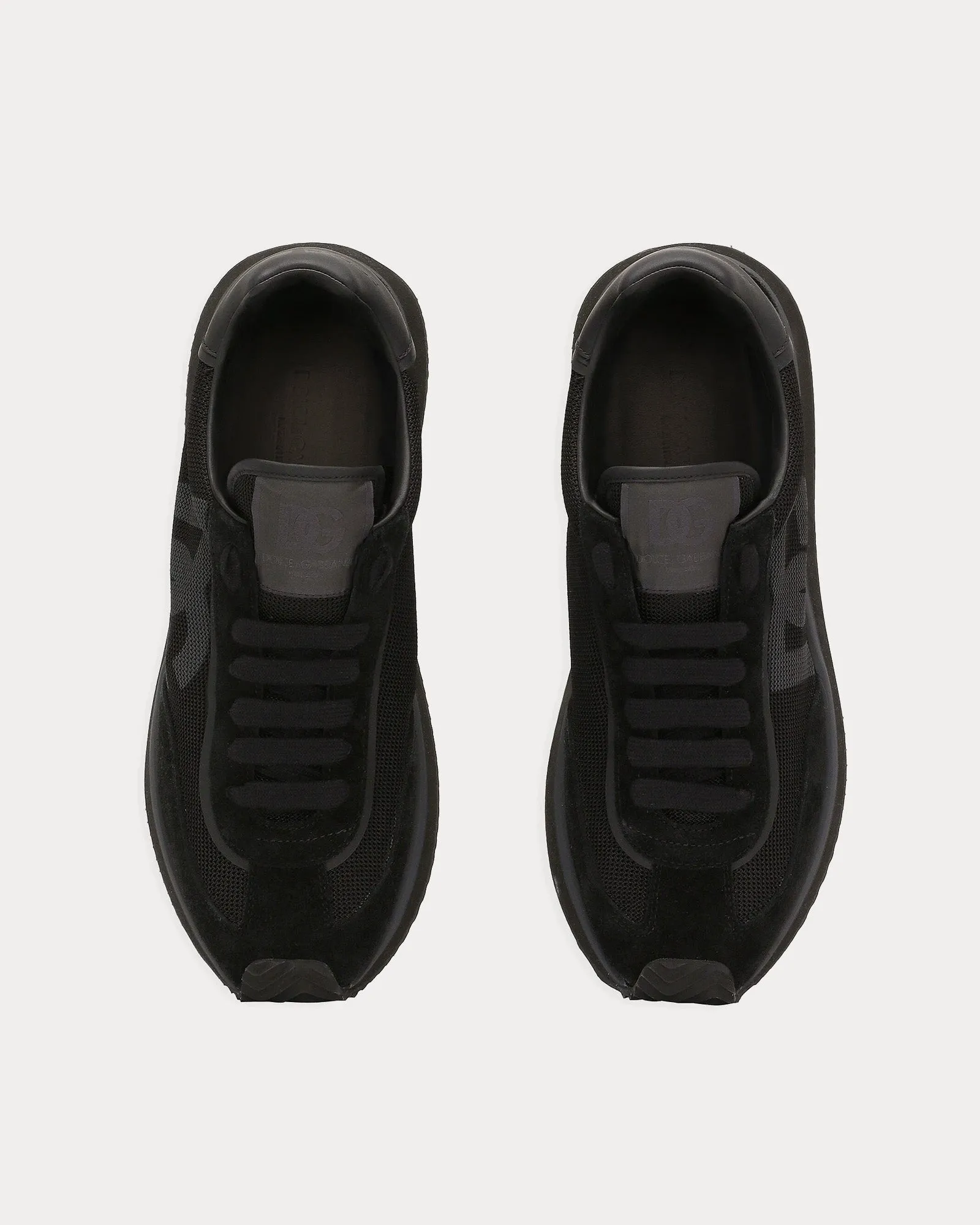 DG Cushion Mixed Material Black Low Top Sneakers