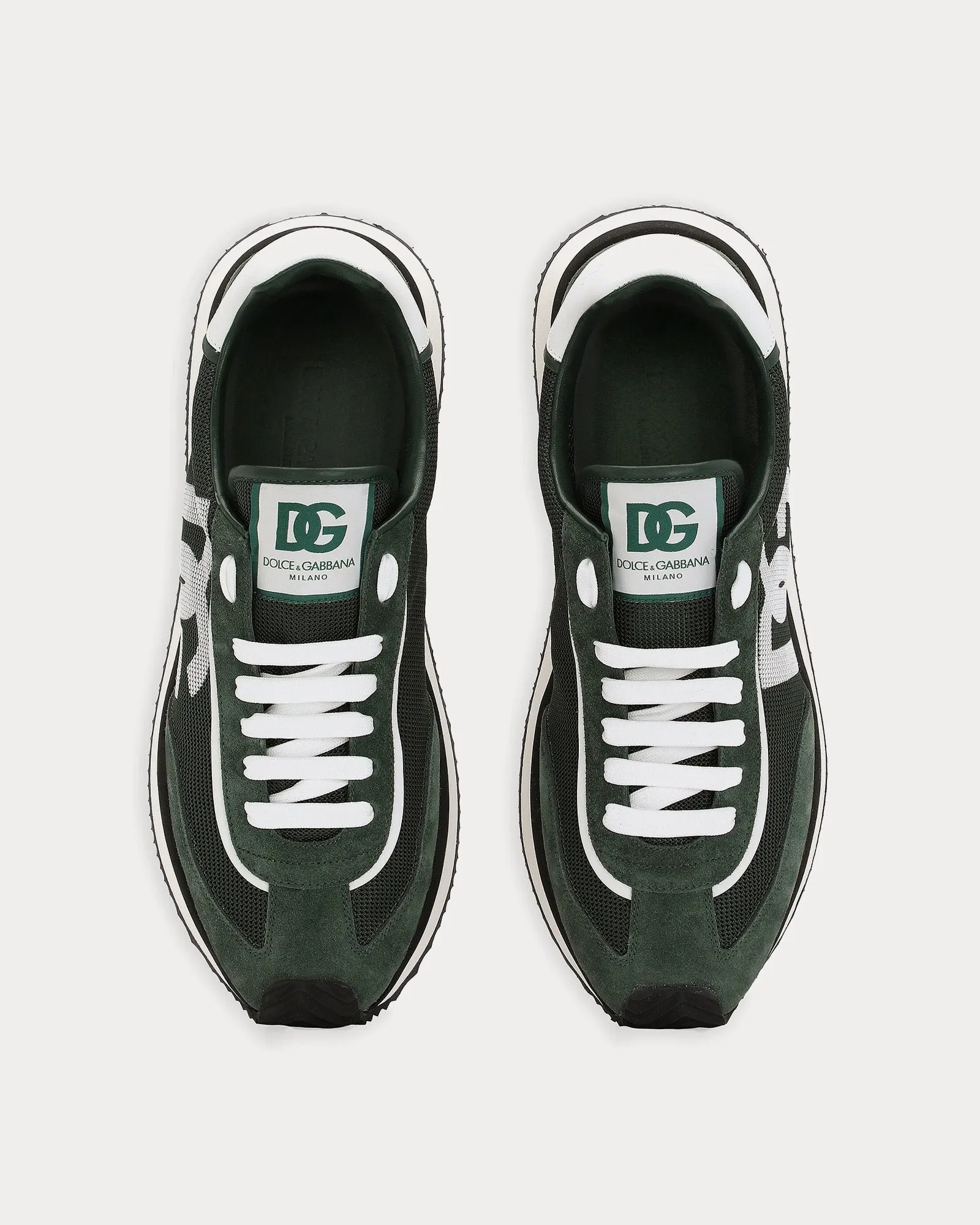 DG Cushion Mixed Material Green Low Top Sneakers
