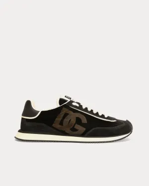 DG Cushion Velvet & Calfskin Black Low Top Sneakers