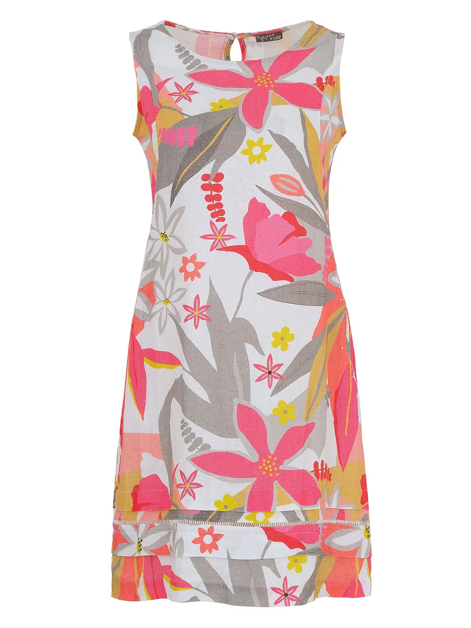 Dolcezza Dress - Linen Floral - Gardenia 25702