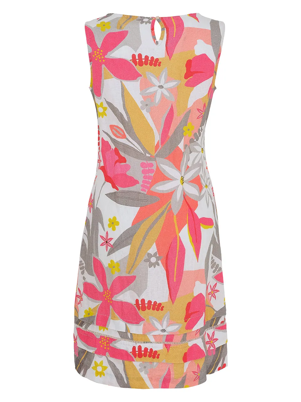 Dolcezza Dress - Linen Floral - Gardenia 25702