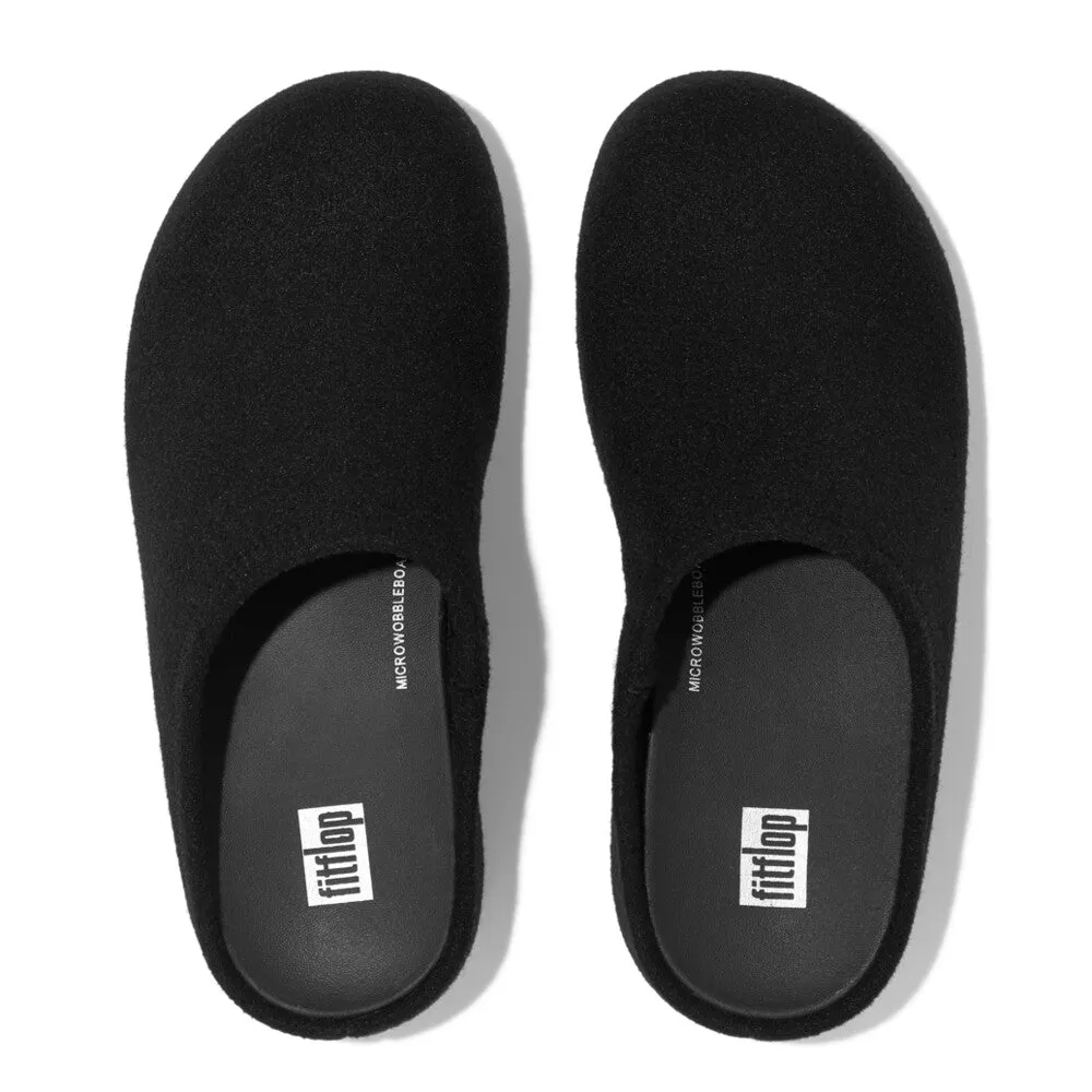 FitFlop Shuv Felt Clogs Black