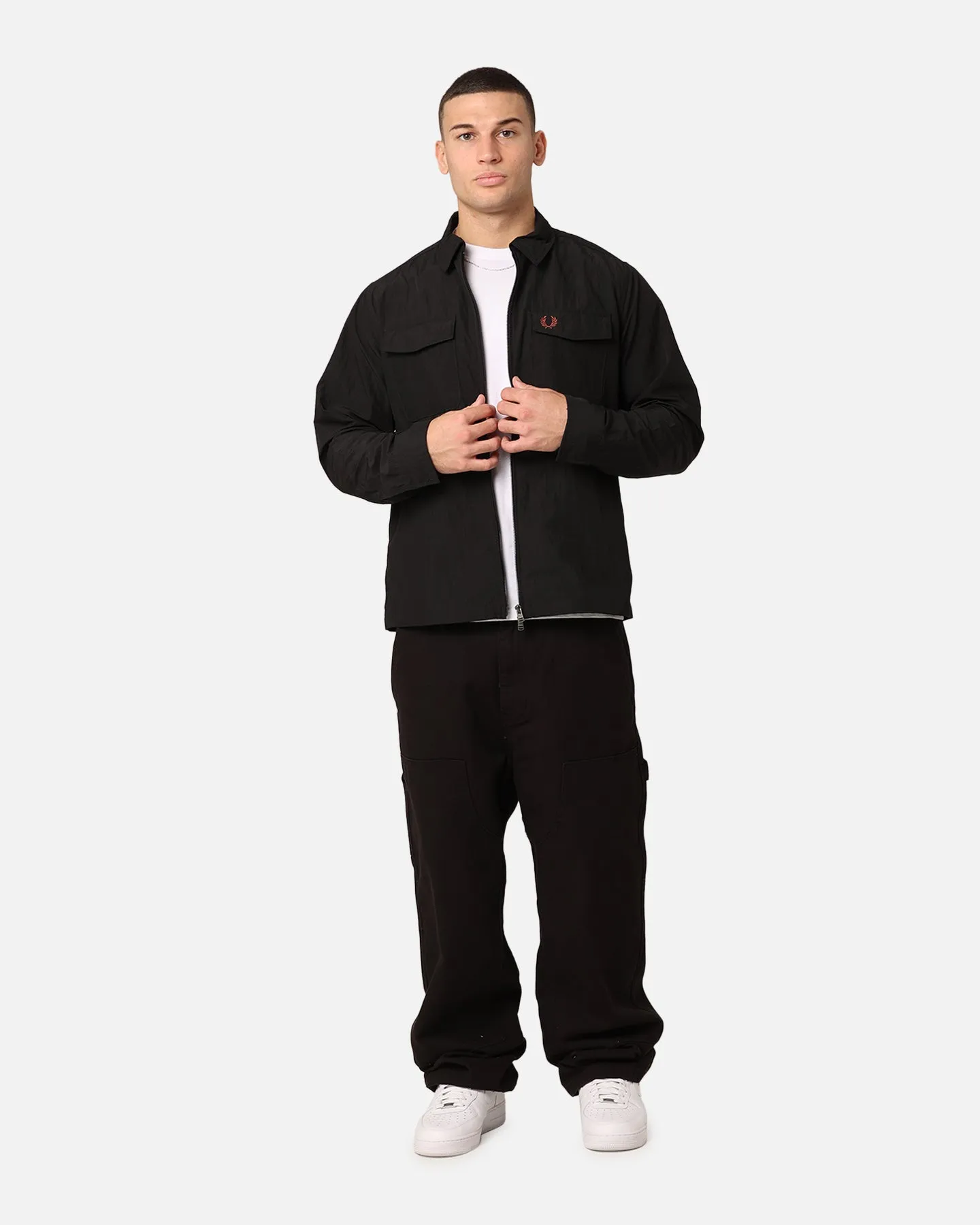 Fred Perry Zip Overshirt Jacket Black