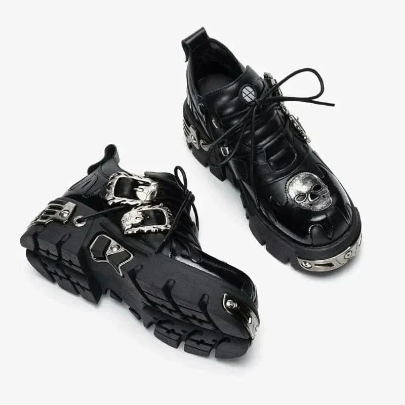 Goth 6cm Platform Sneakers for Women | Edgy Style – Punk & Trendy