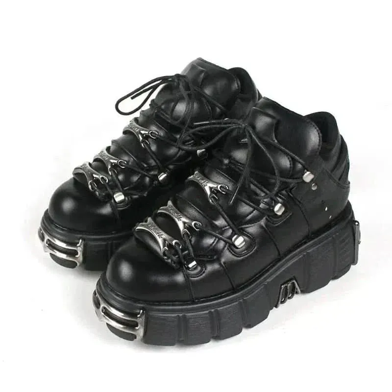 Goth 6cm Platform Sneakers for Women | Edgy Style – Punk & Trendy