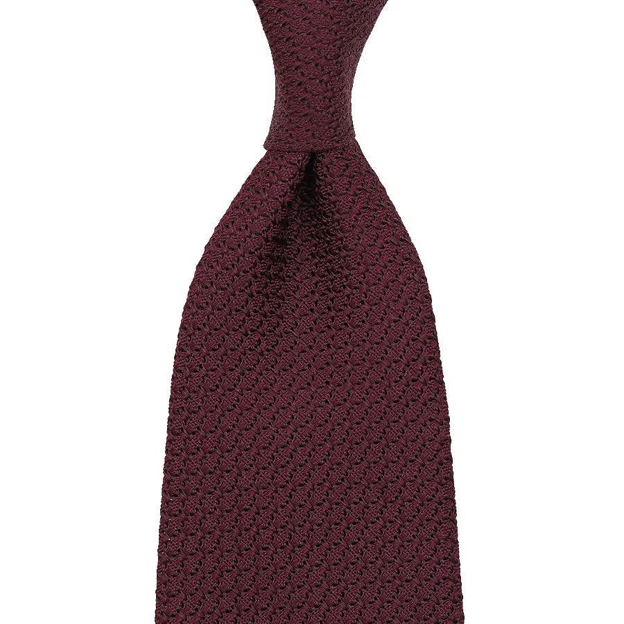 Grenadine / Garza Grossa Tie - Burgundy - Hand-Rolled