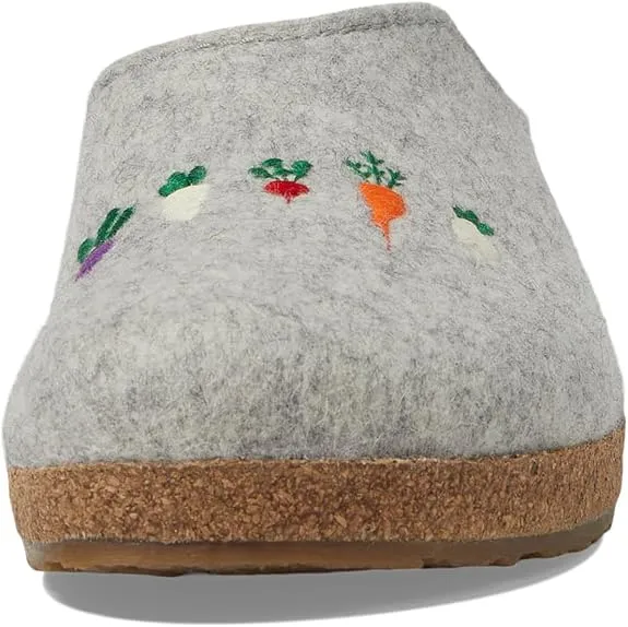 Haflinger Women's Roots Slippers- Silver Grey