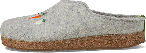 Haflinger Women's Roots Slippers- Silver Grey