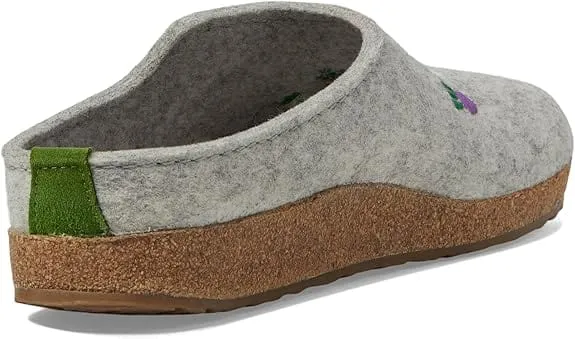 Haflinger Women's Roots Slippers- Silver Grey