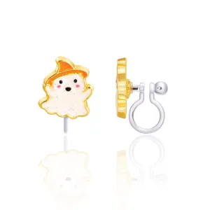 Halloween Glitter Ghost Clip On Earrings for Girls