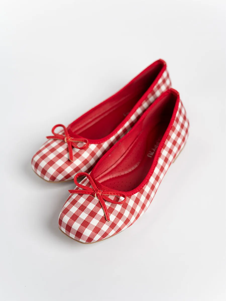 Hazel Checkered Ballerina Flats
