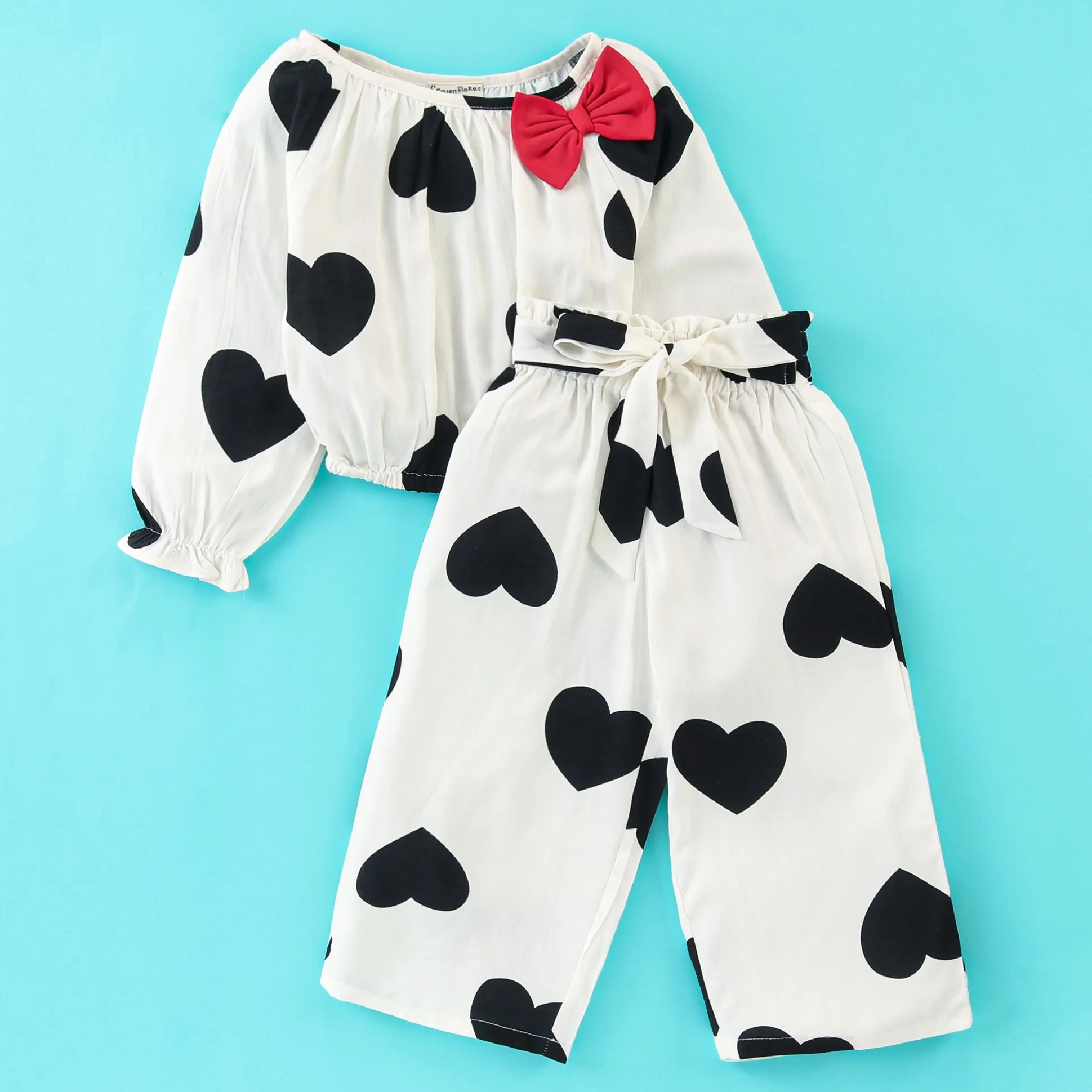 Hearts Printed Full Sleeves Co-ord Set