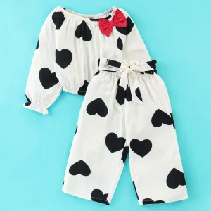 Hearts Printed Full Sleeves Co-ord Set