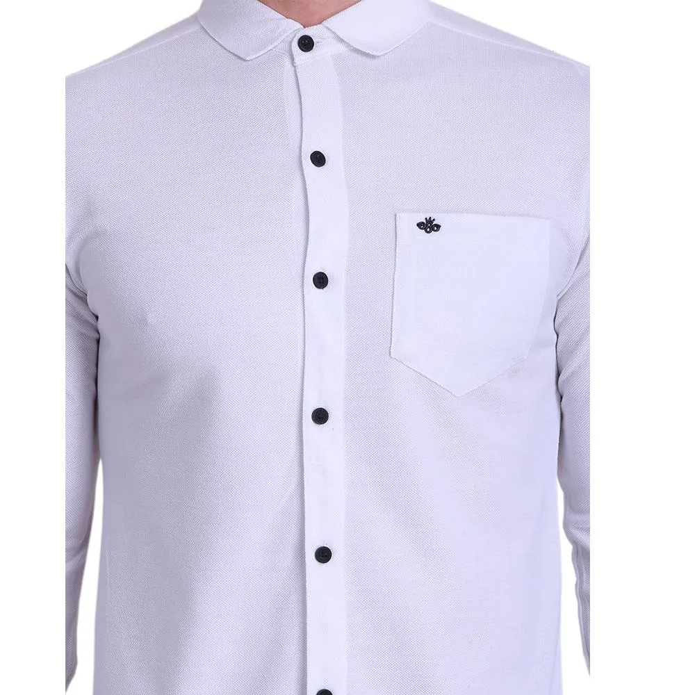 HiFlyers Men Polo Neck Solid Shirtwhite