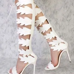 High Heel Boot Embellished Sandals