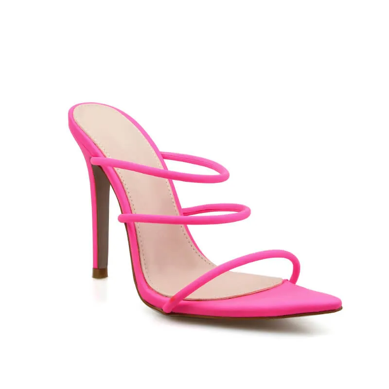 High Heel Slip-On Pointed Toe Sandals