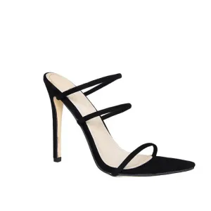High Heel Slip-On Pointed Toe Sandals