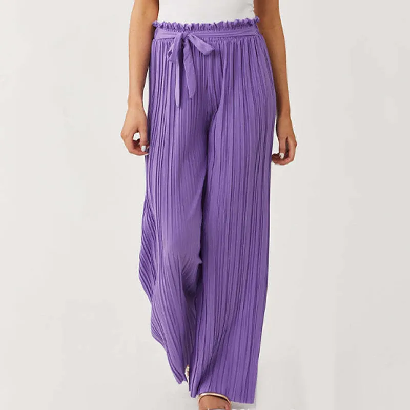 High Waisted Pleated Versatile Pants