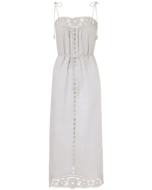 Ivory Broderie August Slip Dress