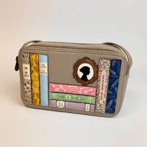 Jane Austen Books Design Mini Cross Body Bag in Warm Grey