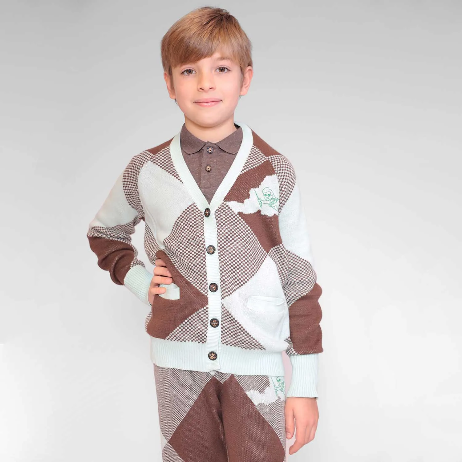 Kindervest in Choco en Mint
