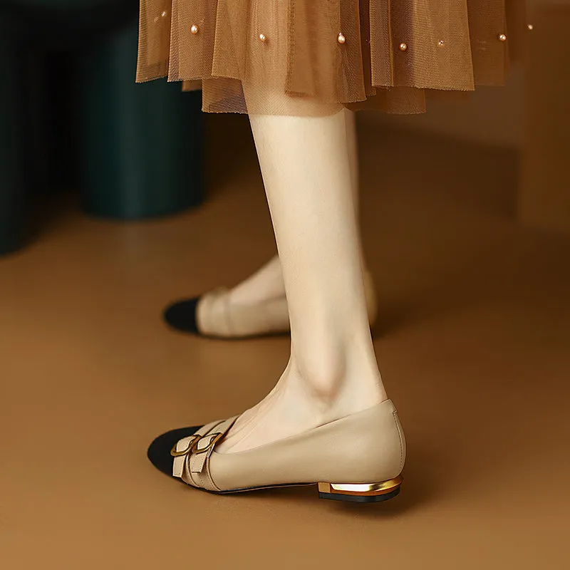 Kylee Cap Toe Nude Color Flats