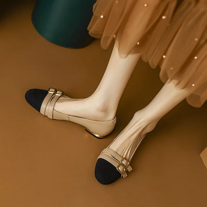 Kylee Cap Toe Nude Color Flats