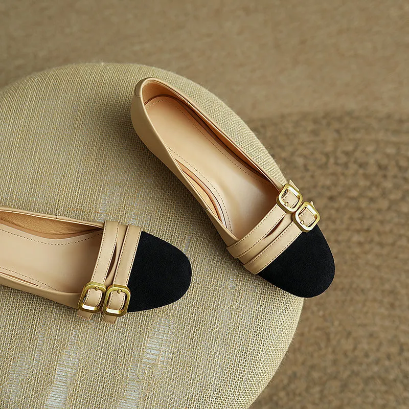 Kylee Cap Toe Nude Color Flats