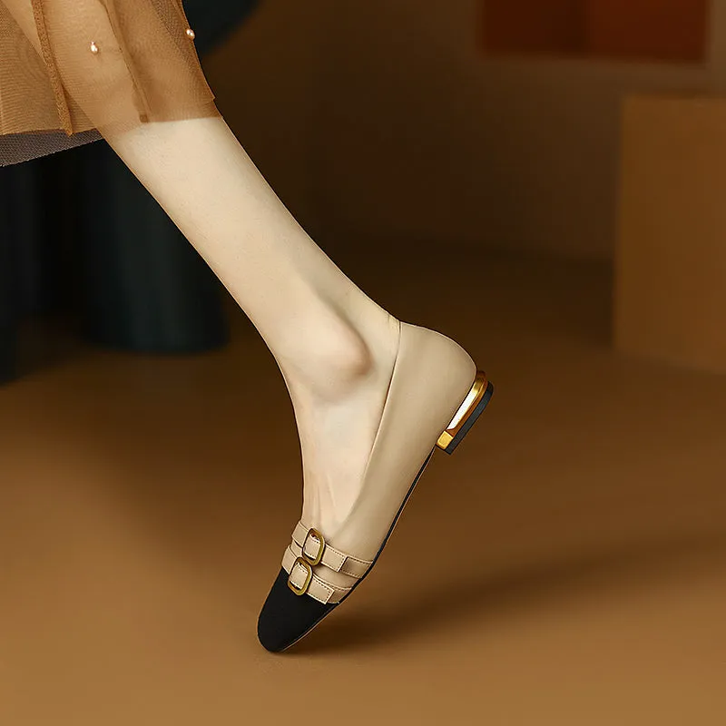 Kylee Cap Toe Nude Color Flats