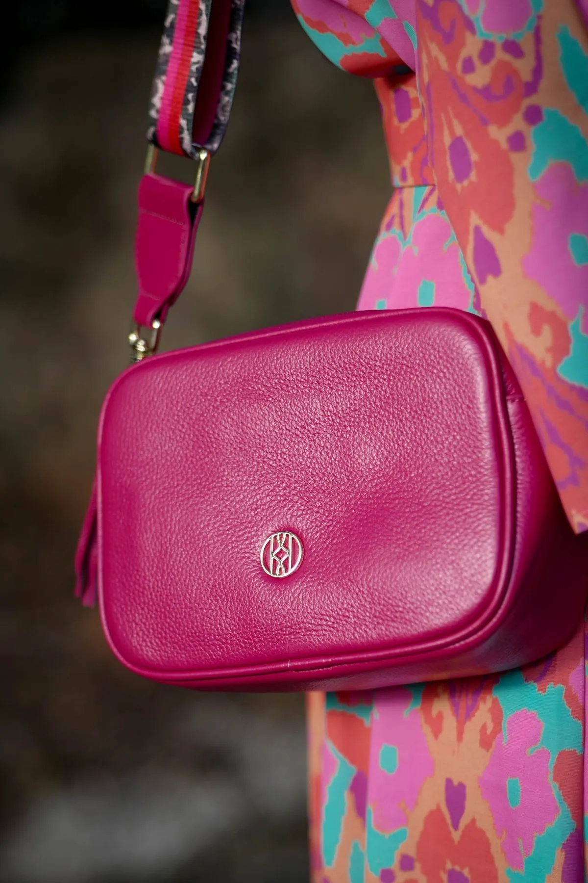 Leather Side Bag Berry